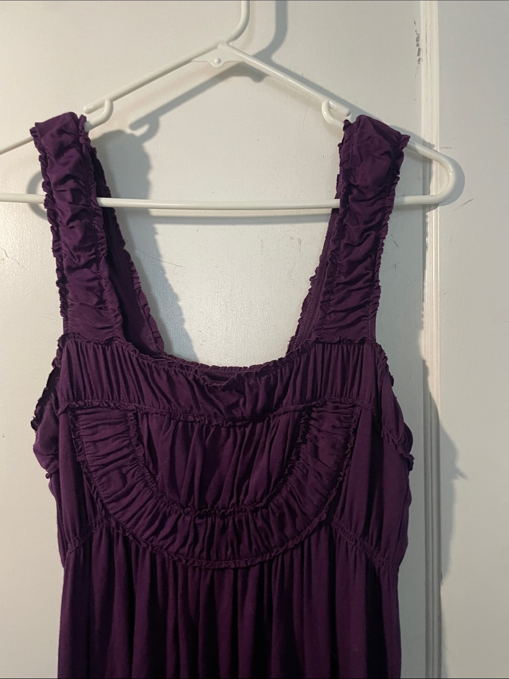 Max Studio Deep Purple Ruffled Midi Dress - Picture 4 of 5